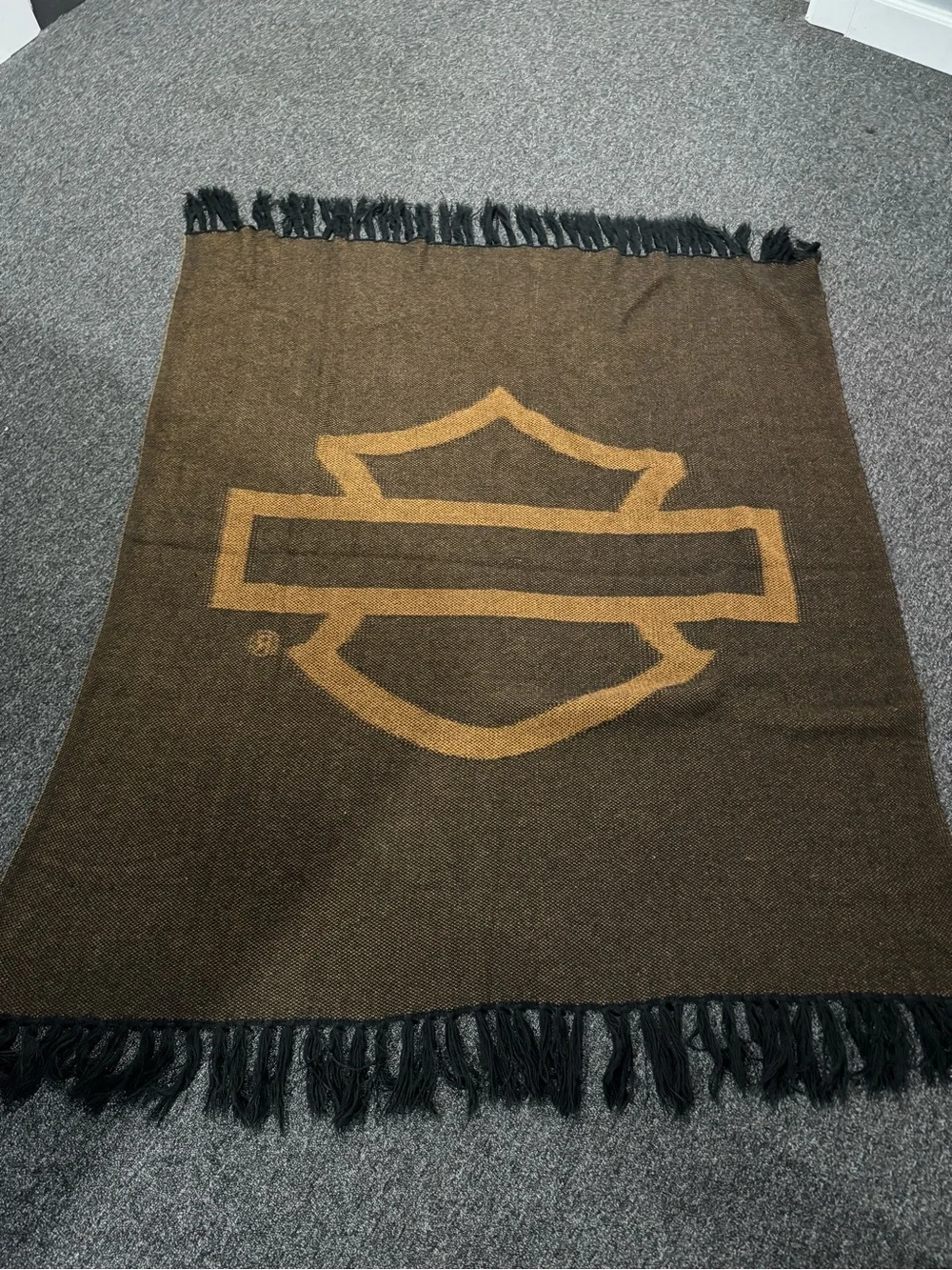 Harley-Davidson Knit Blanket with Tassels